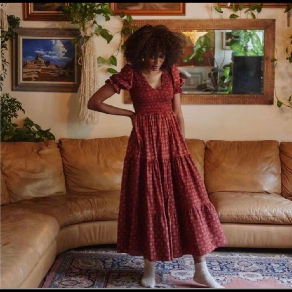 Christy Dawn Brooklyn Dress Crimson Daisy Field